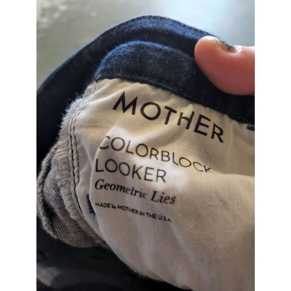 MOTHER Colorblock Looker Geometric Lies Jeans Size 24 - Picture 4 of 6